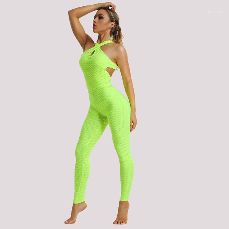 

Cross Back One peice Women Sport Sets for Fitness Gym wear Suit Pants High Elastic Sport Legging Jumpsuit Yoga Onesies,ZF0111, White