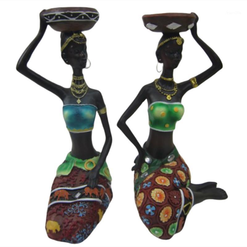 

1Pair Home Decoration African Women Resin Statue Candlestick Craft Statue Dinner Wedding Gift Home Decor Sculpture Gift1