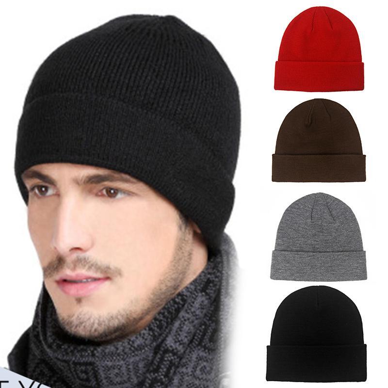 

Men's Autumn Winter Beanie Hat Washable Solid Color Warm Breathable Soft Men Women Knitted Hat Gorra Hombre