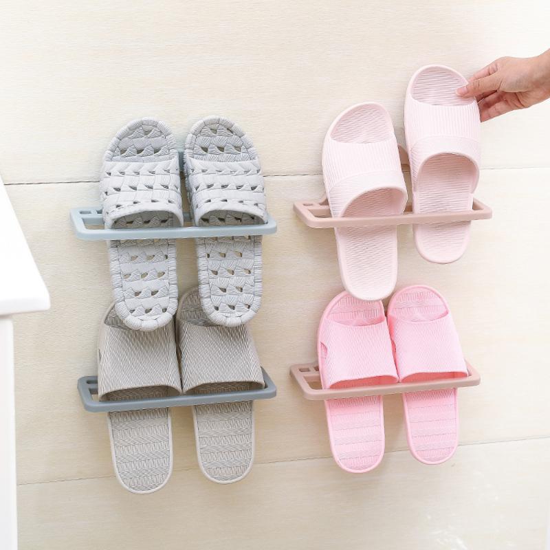 

Self Adhesive Wall Mounted Shoe Rack Shoes Box Shoe Hook Slippers Hanging Footwear Support Hanger Plastic Stand Storage Holder