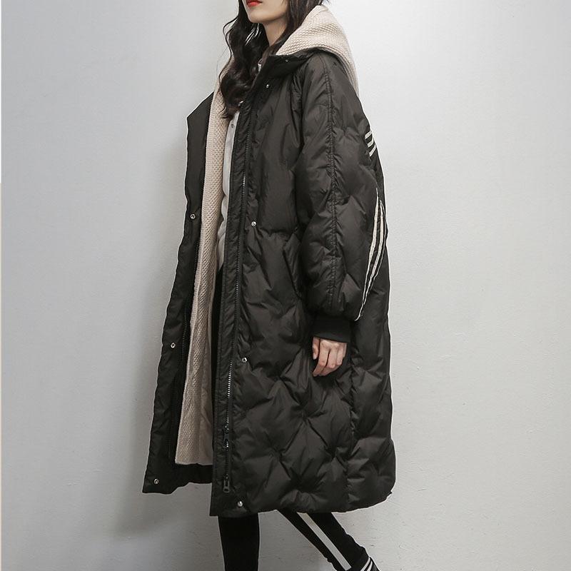 

2020 new winter down jacket women mid-length black over-the-knee explosion Korean thick coat, Beige