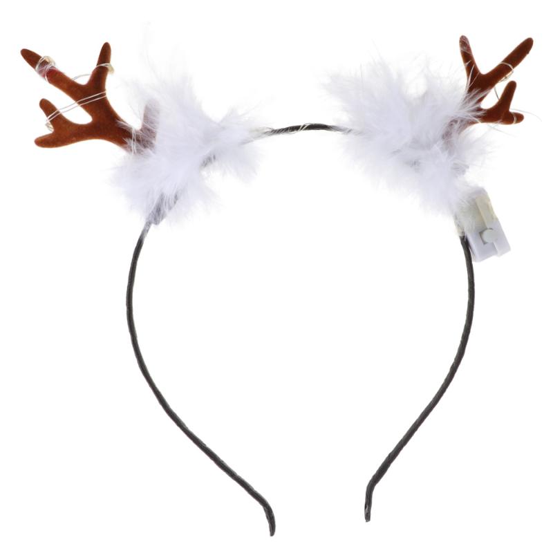 

2pcs Durable Luminous Christmas Antler Head Hoops for Women Girl Cosplay Kids Decor