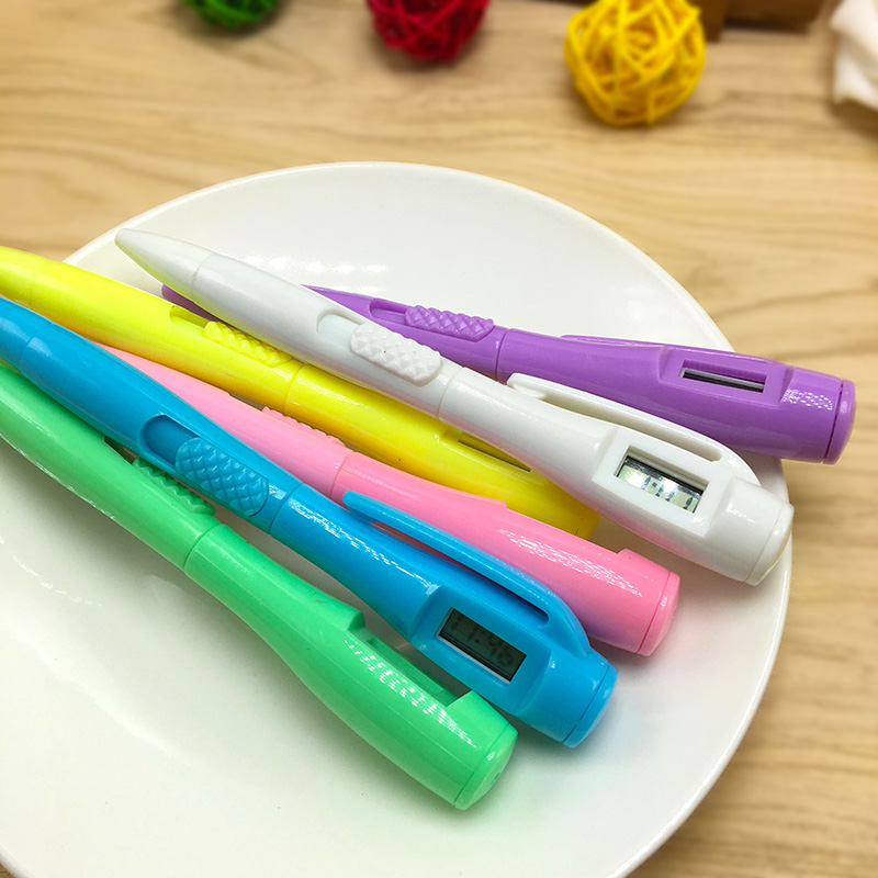 

Ballpoint Pen With Digital Electronic Watch Clock For Student Exam Office Test School SP99, Purple