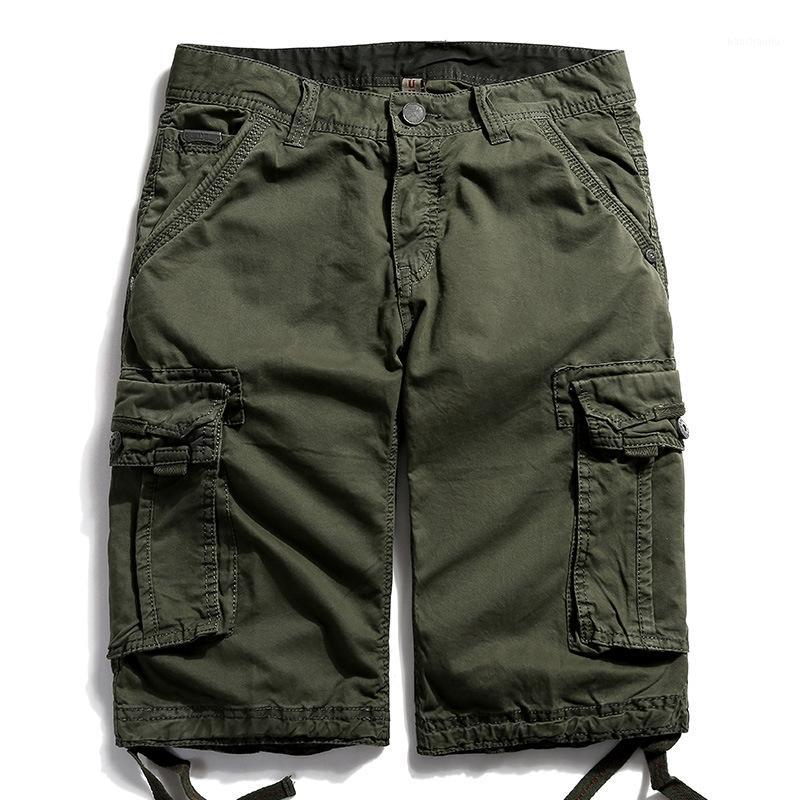 

Summer Cotton Men's Shorts Multi-Pocket Cargo Shorts European And American Outdoor Large Size Hiking Tactical Short Pants1, Khaki