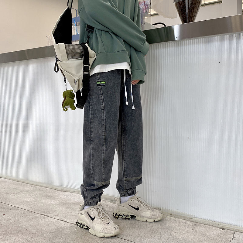 

2021 New Privathinker Man Straight Autumn Casual Oversize Mans Korean Collage Hip Hop Jeans Woman Denim Pants Clothing VEVD, Black