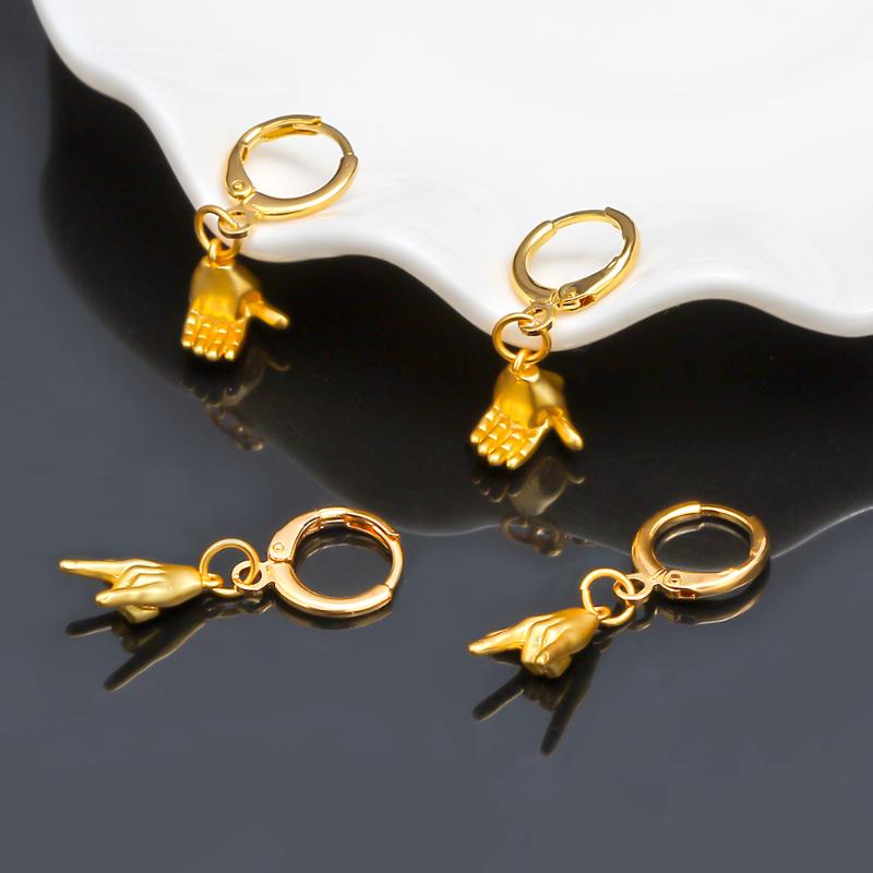 

Wish Card Trendy Hand Gesture Earrings For Women Girls Gold Color Female Drop Earrings Fashion Party Banquet Jewelry EY6479