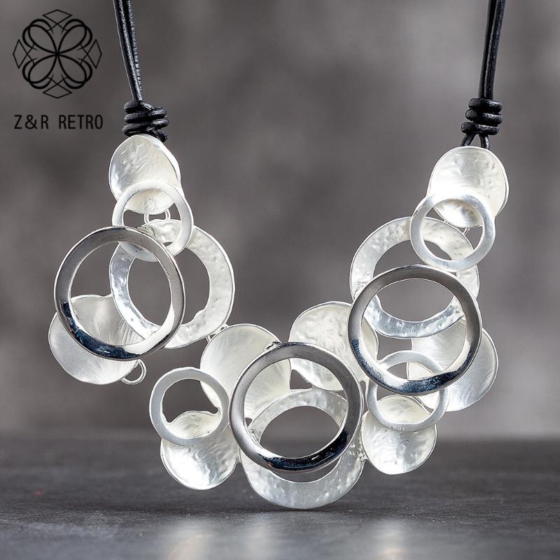 

Fashion Trendy Geometry Circle Statement Neck Chokers Necklaces Women's Chains Suspension Jewelry Female Decoration Accessories