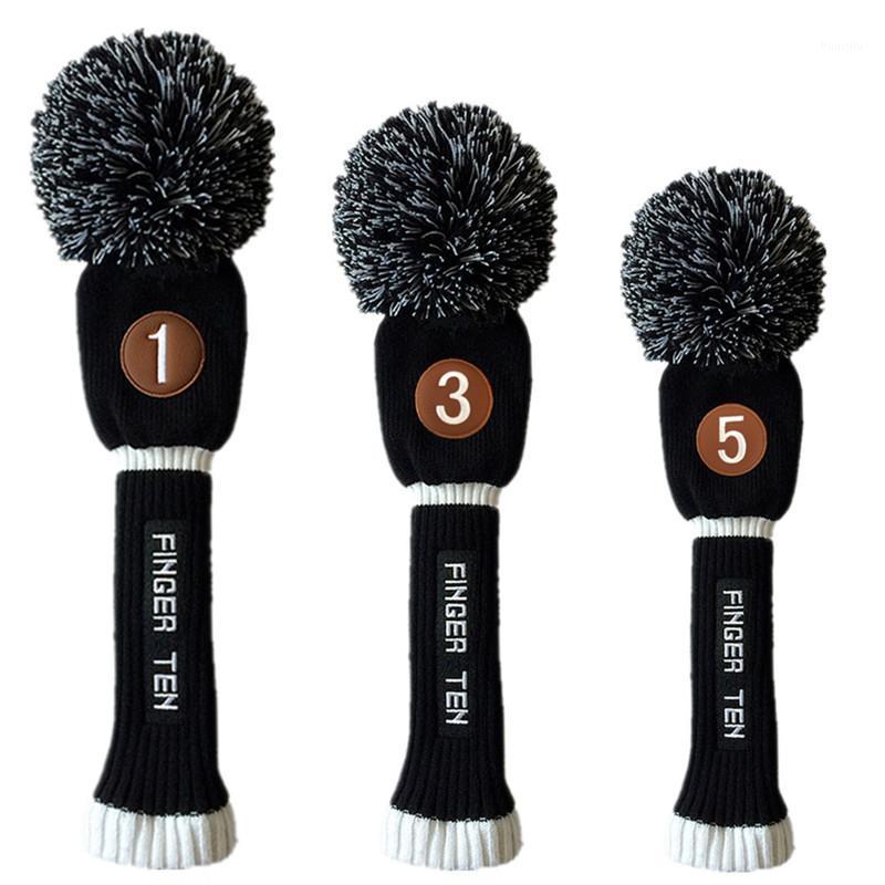 

Newest Golf Pom Pom Headcover Value Pack 3 Pcs/Set #1 #3 #5 Wood Golf Club Headcovers Finger Ten1