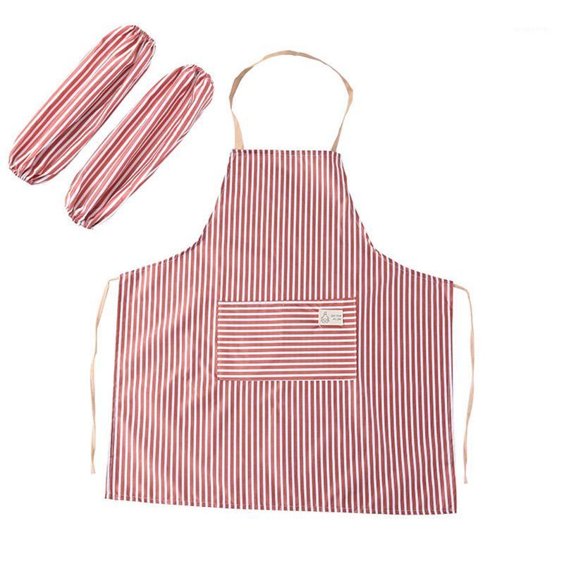 

Women's Kitchen Waterproof Apron Oil-proof With Oversleeve Fashion For Cooking Baking XH8Z1