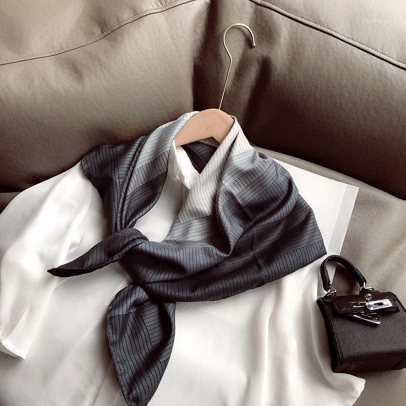 

Royalmaybe Silk Scarf Woman Big Square Spring And Summer Thin Style Take Suit Shirt Shawl Autumn Winter Fashion Scarves, Blue;gray