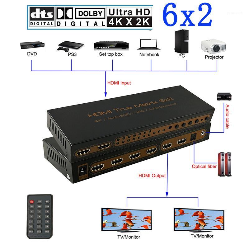 

6x2 Matrix PIP 1.4V 4K*2K 3D Audio EDID/ARC/Audio Extractor 5.1CH switch splitter 6 input 2 output converter for HDTV 06M11