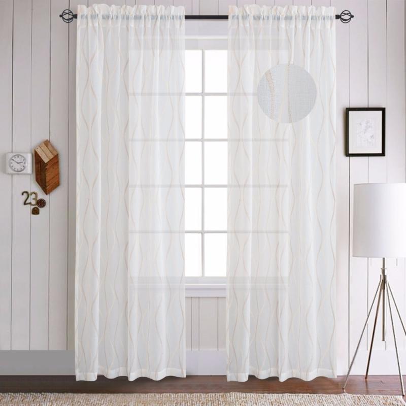 

Gyrohome Rod Pocket Top Decrative Sheer For Family Used in Bedroom,Living Room Sold As 2 panels GHC1060, Beige