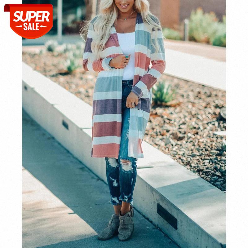 

Cardigan Mid-length Pink Stripe Coats For Women Fine Knit Fashion Loose Ladies' Clothing Summer Spring Thin Slim Coat Streetwear #660K, Black;brown