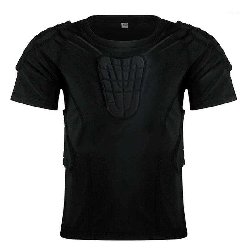 

Mounchain Sports Protective T-Shirt Shoulder back Protect Rib Chest Protector Suit for Yourth Boys Sports Activities1, Black