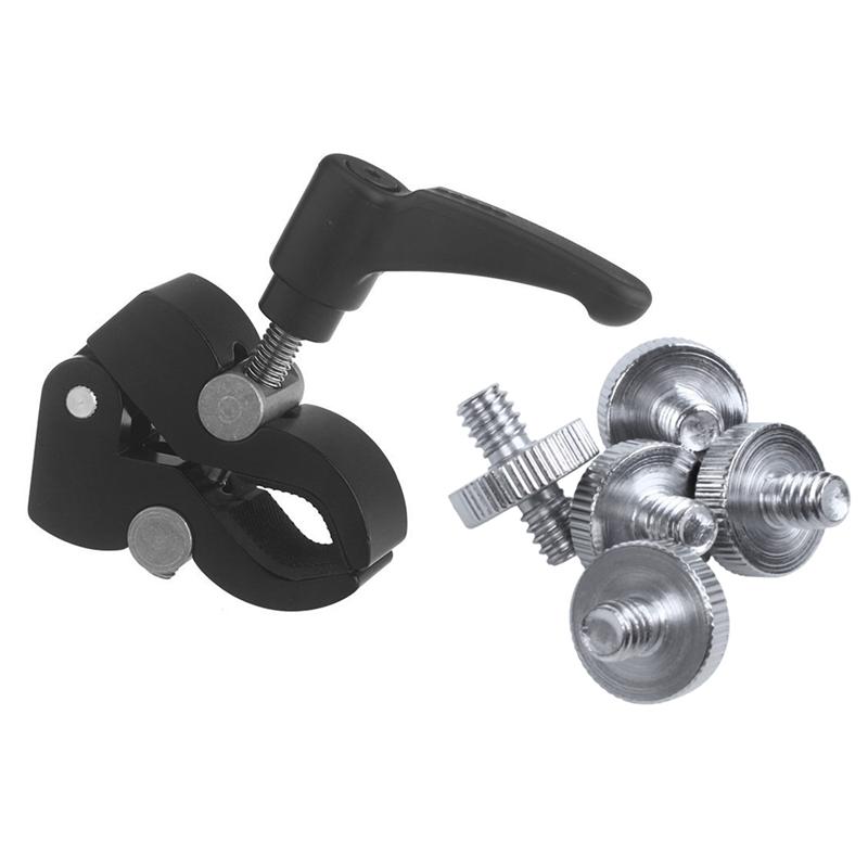 

6Pcs Camera Accessories: 1 Pcs ic Arm Crab Pliers Clip & 5 Pcs 1/4 Inch Male to 1/4 Inch Male Threaded Screw Adapter