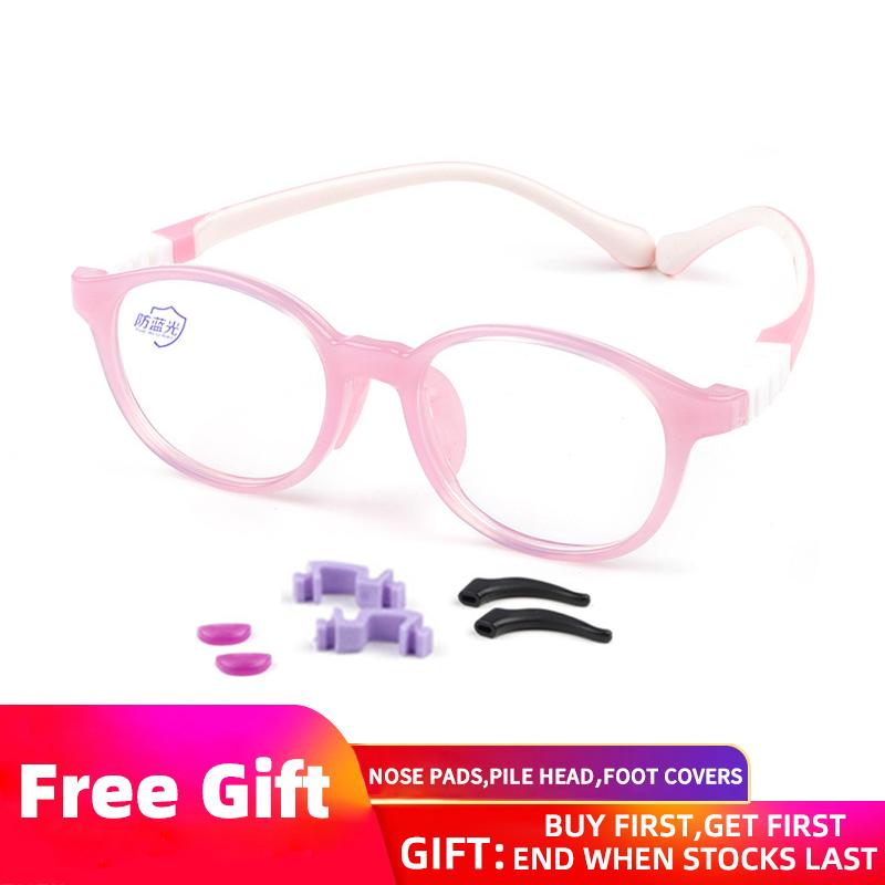 

High Quality Blue Light Blocking Glasses Kids Candy Colors Silica Gel Ultralight Eyeglasses Frames Computer Children Eyewear