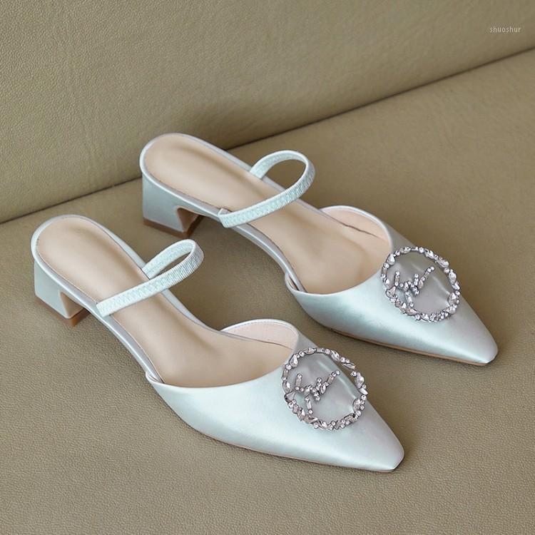 

MLJUESE 2020 women slippers Soft cloth Rome style summer square toe silver color sandals party dress wedding size 421, Black