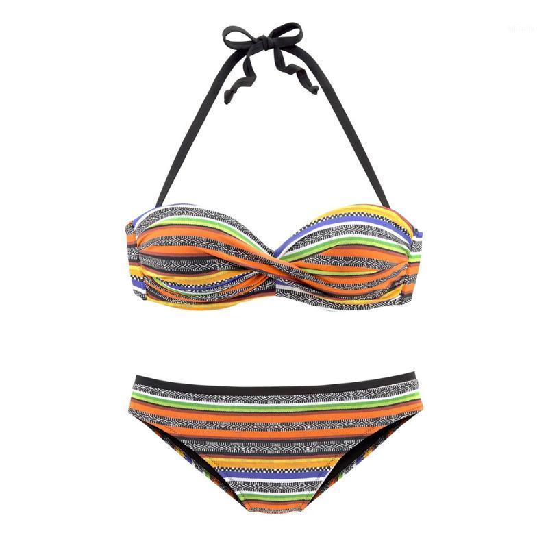 

Boho Stripes Push Up Bikini Set Sexy Swimsuits The Boho Striped Pattern1
