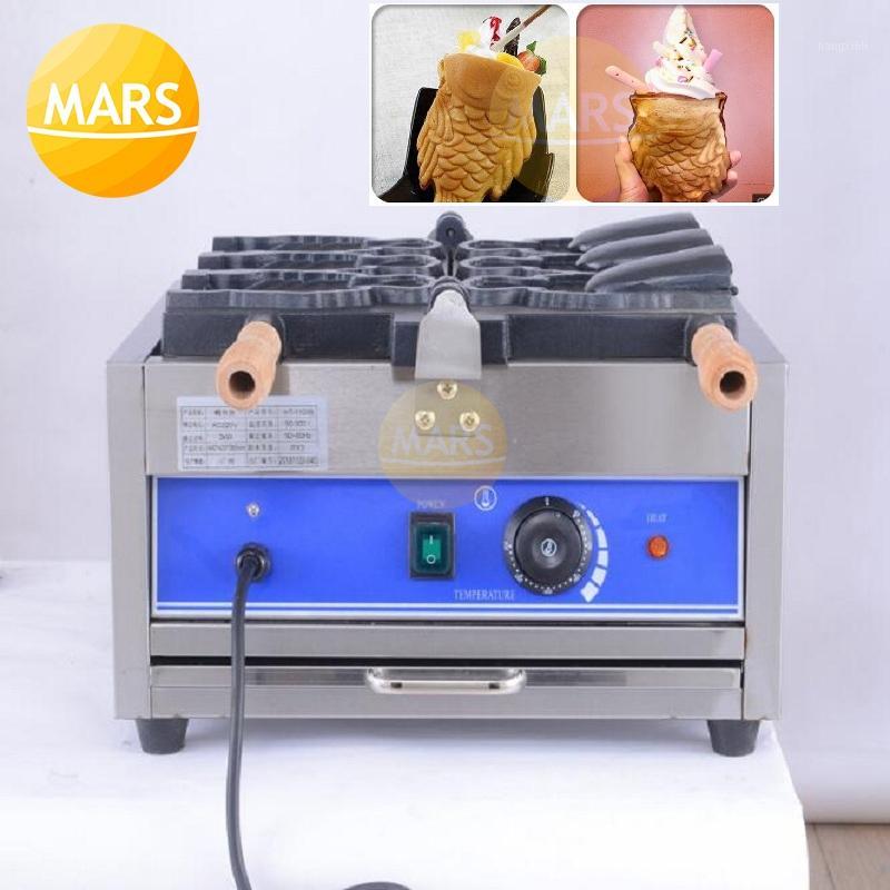 

Commercial Ice Cream Fish Taiyaki Machine Non-stick 220V 110V Fish-Shaped Wafle Cones Maker Waffle Iron Pan Baking Equipment1