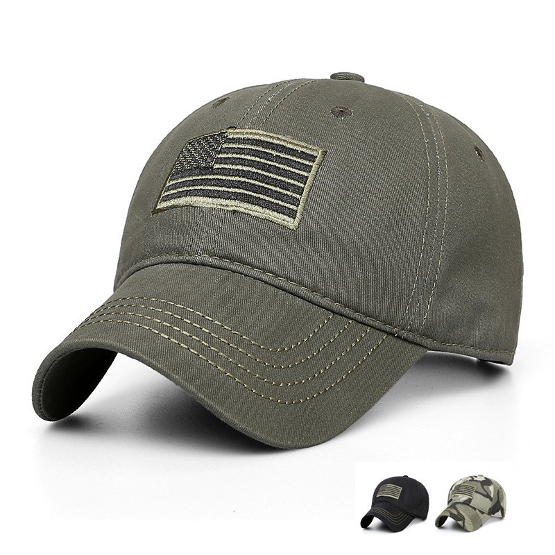 

Designer Military Hat Baseball Cap Camouflage Sun Hat US Flag Embroidery Men Women Cap Snapback Hat, Black