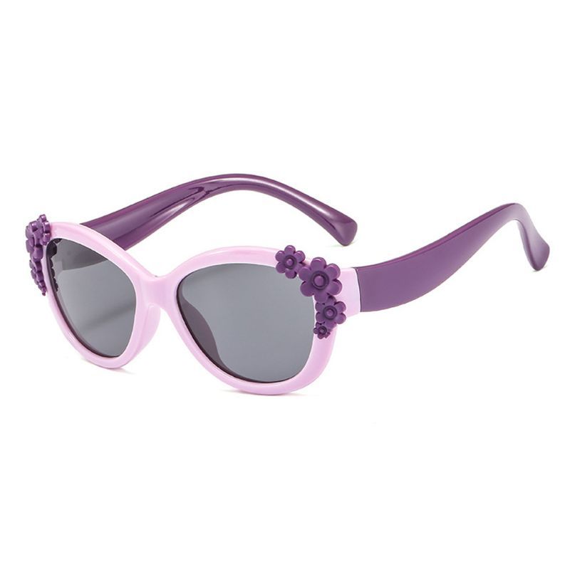 

Children Sunglasses Boys Girls Kids Silicone Safety Flower Polarized Sun Glasses 28GD