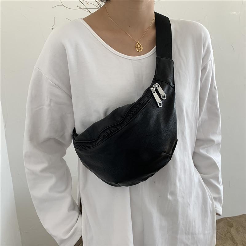 

2020 new Korean women's bag complex buckle one shoulder diagonal bag chest student light dual-use waist1, Black