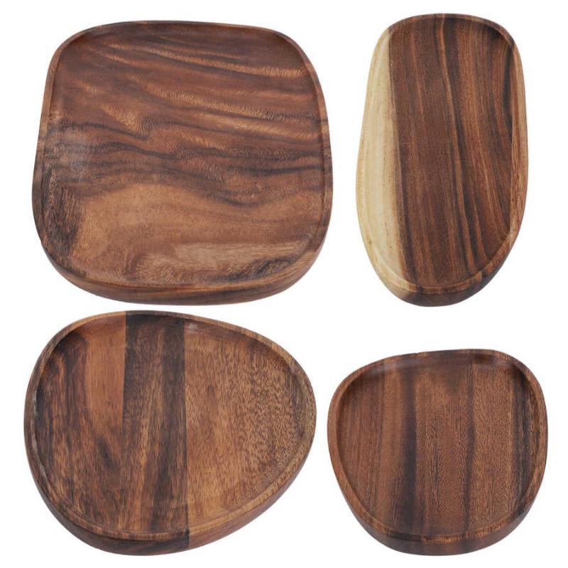 

Irregular Wood Storage Tray Snack Fruit Organizer Table Accessories Fast Plate Decoration