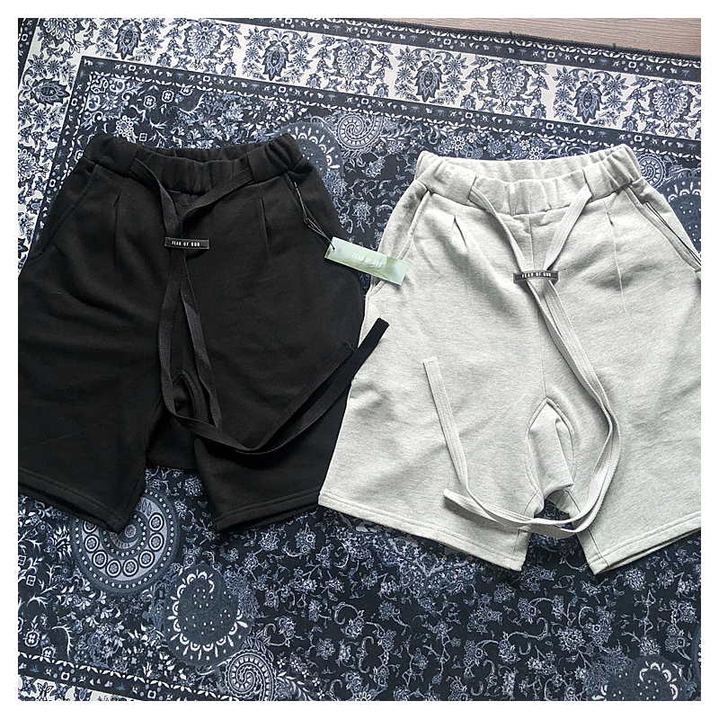 

2021 New Fog Beach Pants Mens Sportswear Solid Highstreet Vintage Men Streetwear Shorts Eviy, Black