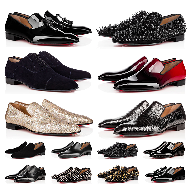 

Originals 2021 Red Bottoms men women Dress shoes spikes sneakers suede red black white leather Designer mens trainers Luxury loafers, Color 15