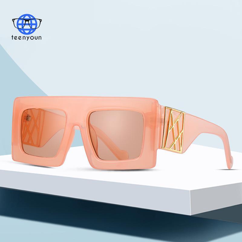 

Sunglasses TEENYOUN Design Oversized Rectangle Women Vintage Square Sun Glasses Shades UV400 Eyewear