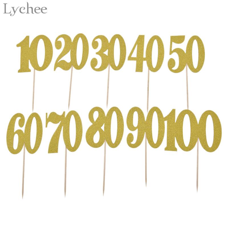

Lychee Life 1pc Years Birthday Cake Toppers Party Decorations Anniversary Cupcake Cake Decorating Supplies