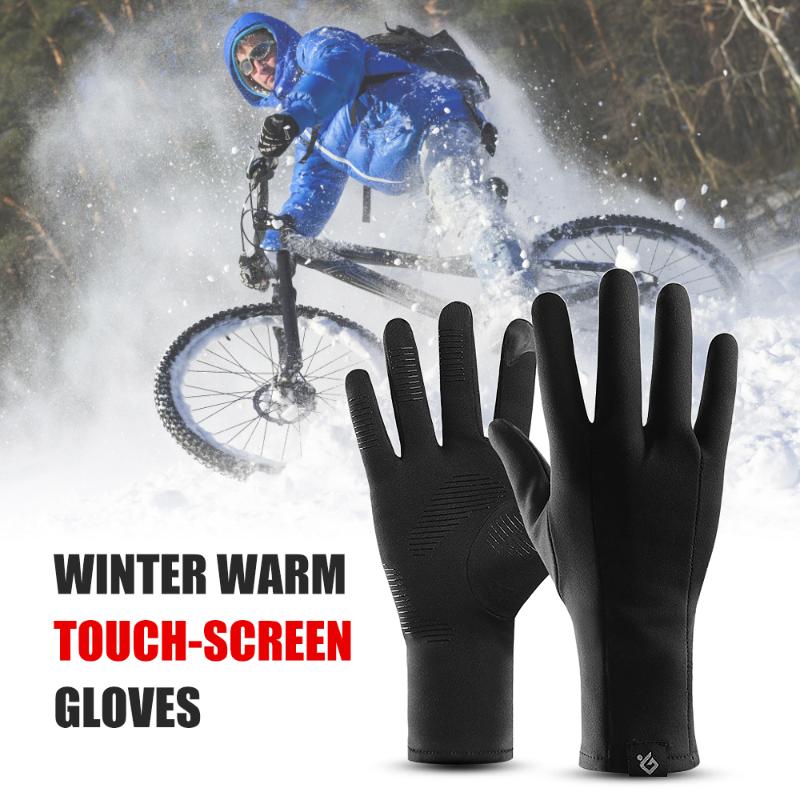 

Skiing Waterproof Winter Warm Gloves Men Women Touchscreen Gloves Windproof Sports with Thin Polar Fleece Lining, Black