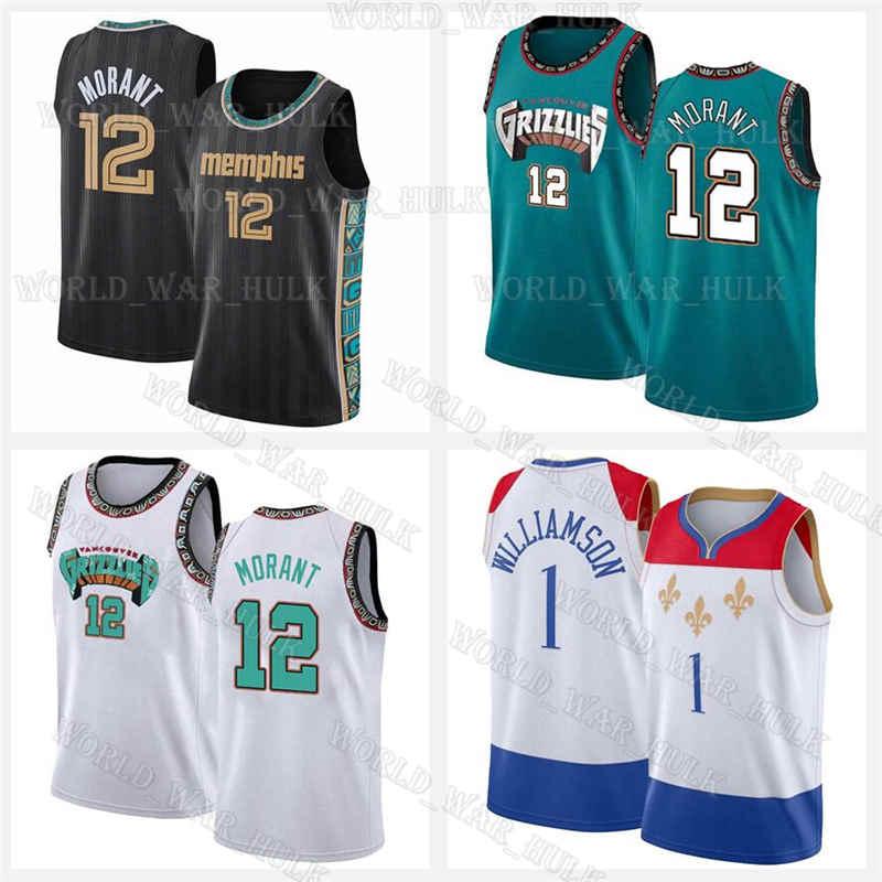 

1 Williamson Jersey Ja 12 Morant Zion New 2021 2022 Pelicans Memphis Orleans Grizzlies Jaren Jackson Jr Basketball Jerseys, Black;blue