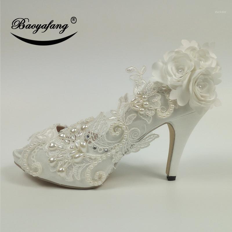 

BaoYaFang New Arrival Peep Toe Ladies Wedding shoes woman High heel Fish Toe platform shoes Party dress shoe female1, 10cm heel