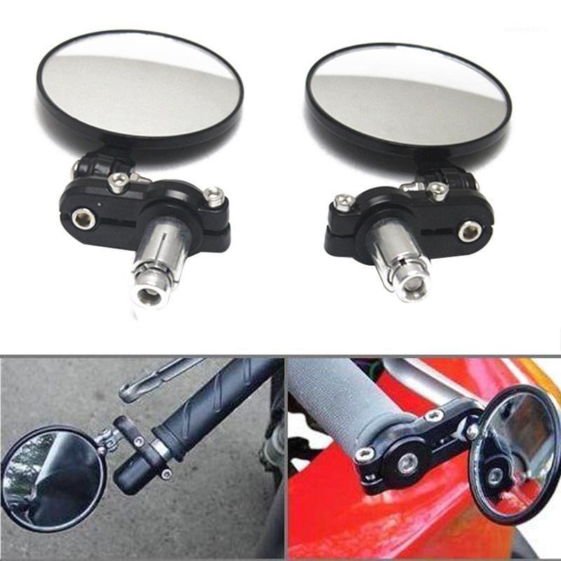 

Motorcycle Mirrors Set Of 2 Side Universal Rearview Round Folding Bar End