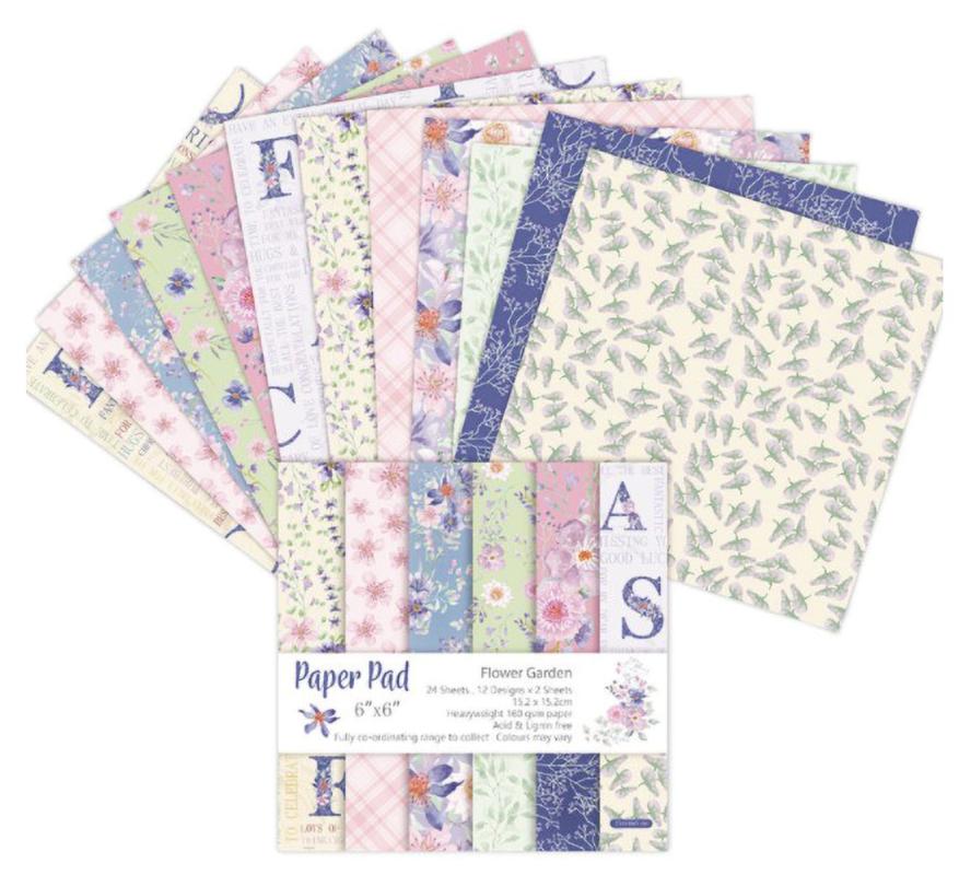 

24 Sheets 6 Inches Flower Garden Beautiful Pattern Creative Scrapbook Paper Pack Card Making Diy Craft Background Pad