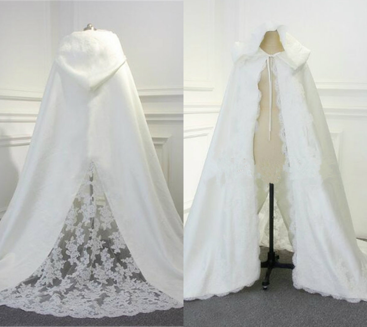 white velvet wedding cape