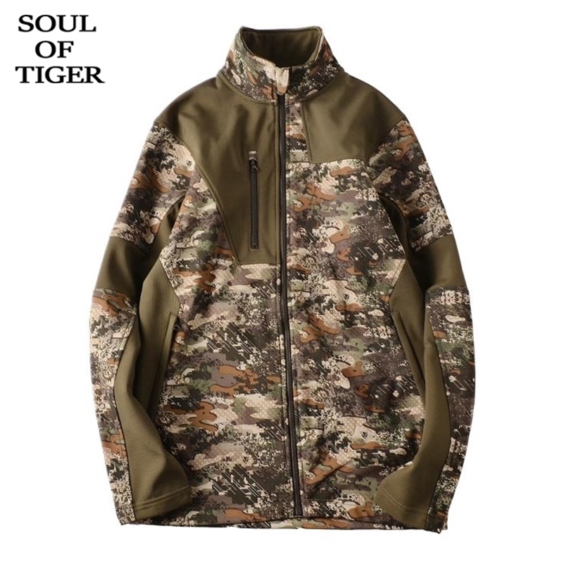 

SOUL OF TIGER Korean Style Fashion Casual Winter Streetwear Mens Vintage Camouflage Jackets Male Zipper Cotton Padded Coats 201116, Green camouflage