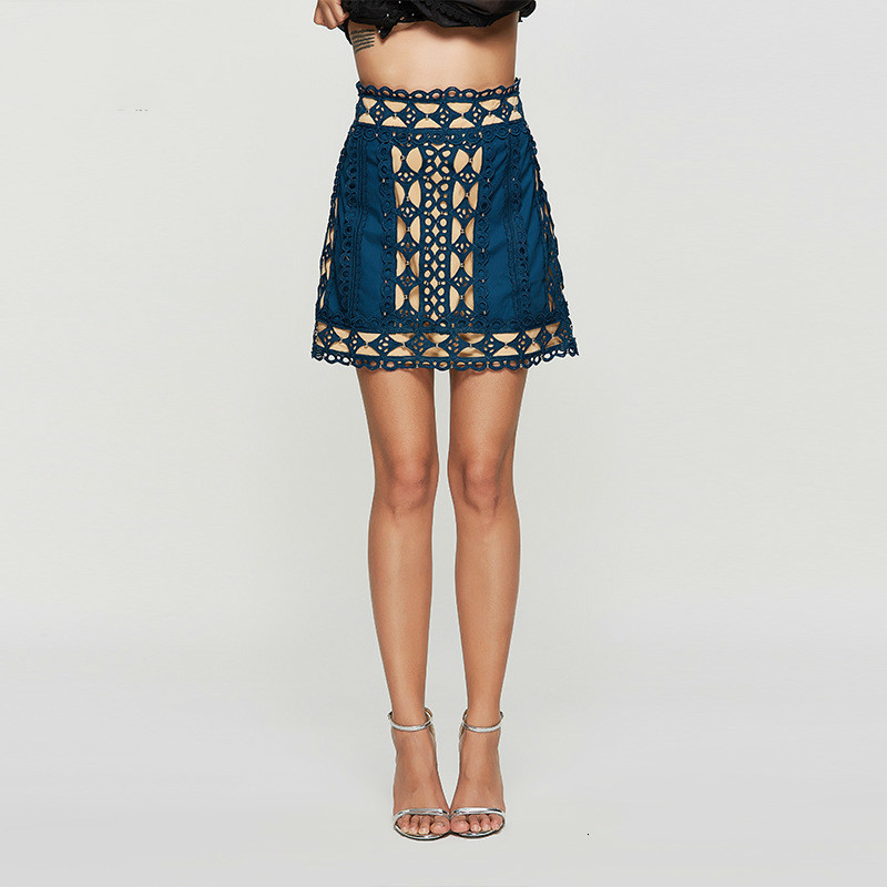 

Luxury Grif for Women of High Quality Rivets Income Out Sexy Mini Female Skirts Exit Aline Thin Embroidery Knaq, Only skirt