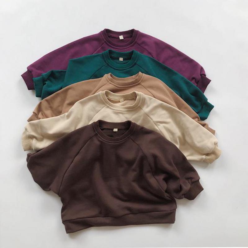 

2021 Spring New Boys Sweatshirts Solid Color Girls Soft Cotton Loose Casual Pullovers 5 Colors O-neck Tops Children Hoodie E9oq, Sweatshirt1