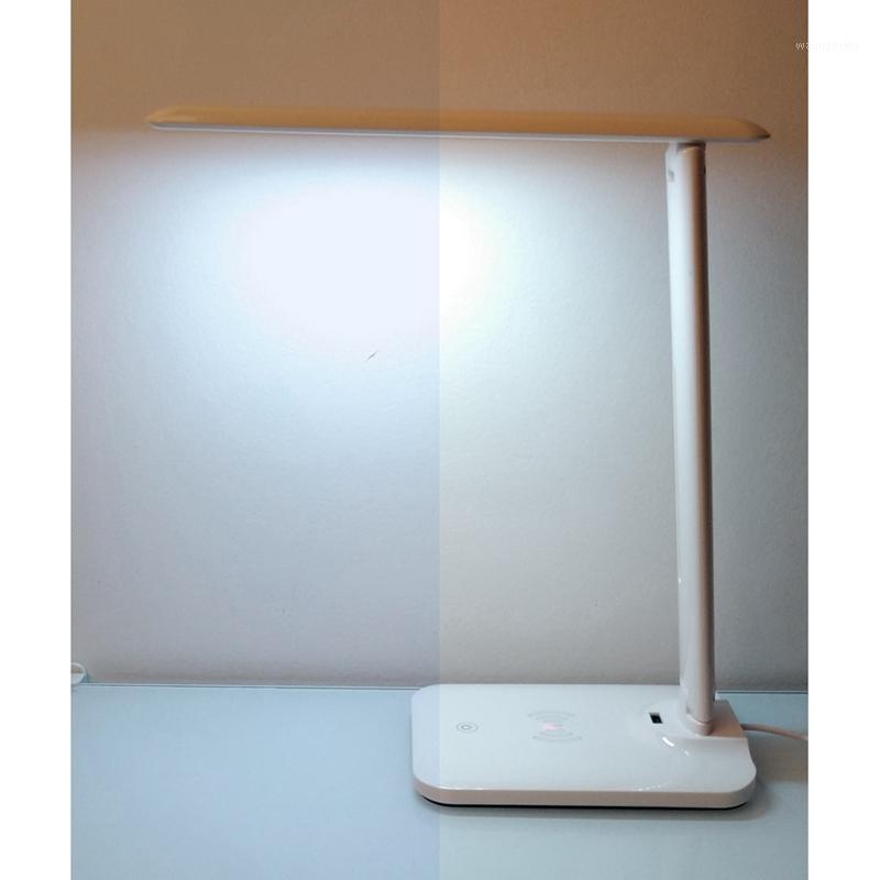 

HFES LED Desk Lamp Table Lamp Dimmable Reading Office + Phone Charger 5W1