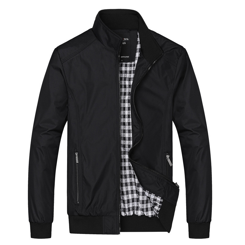 

2021 New Plus Size -8xl Brand Clothes Bomber Men Solid Casual Jacket Male Spring Autumn Men's Jackets Outwear Zipper Coats Gx7d, Black