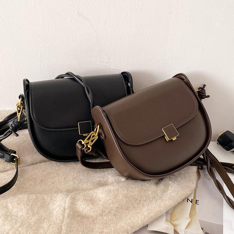

Autumn and winter PU leather western style shoulder bag 2021 new fashion high quality women's designer shoulder messenger bag, Black