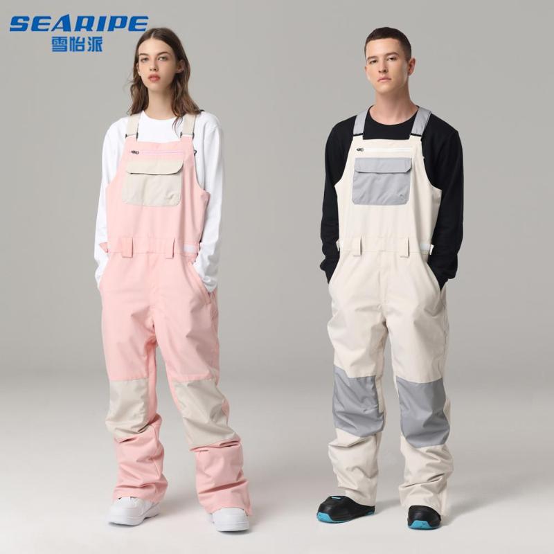 

Skiing Pants 2021 Strap Ski Onesie Waterproof Windproof Men And Women Snow Trousers Cluster Snowbording Wear, Color 1