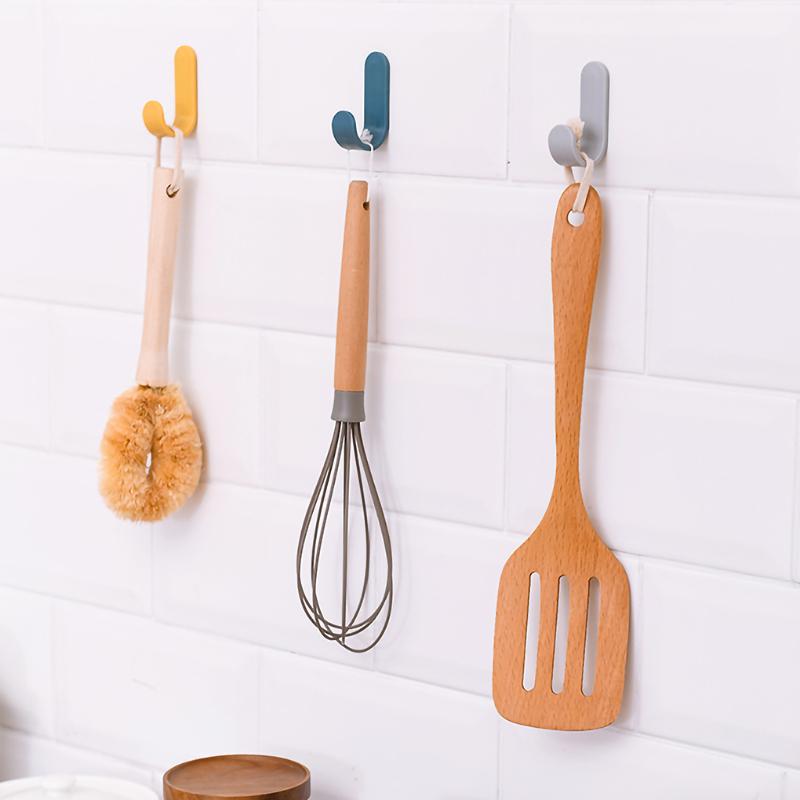 

Storage Hanger ABS Plastic Hook Self Adhesive Towel Hanger for Kitchen Bathroom, Mixed Color