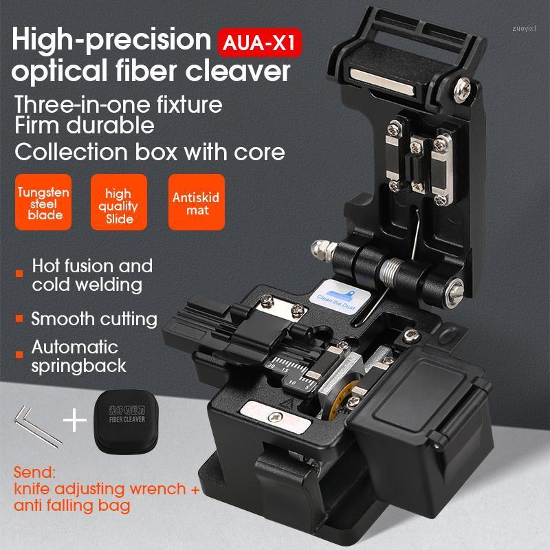 

2020 new AUA-X1 High-precision fiber cleaver with waste fiber box, optic cable cutter, fusion splicer cutter1