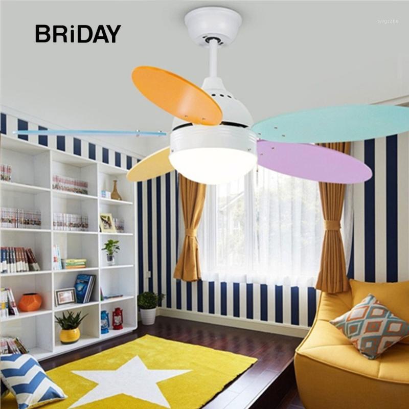 

42 inch children's led ceiling fan lamps with lights remote control ventilator lamp bedroom decor modern fans Reversible ceeling1