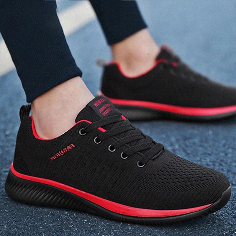 

Promotion Men Shoes Casual Breathable Flying Weaving Fashion Sneakers Lace-Up Loafers Mesh Spring/Autumn New Outdoor Shoes Man #JR8S