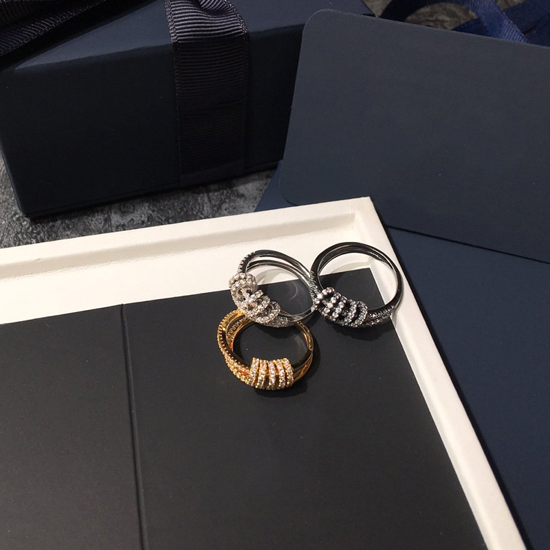 

fashion jewelry 316L titanium gold-plated heart-shaped rings rose gold silver double heart ring female ring for woman