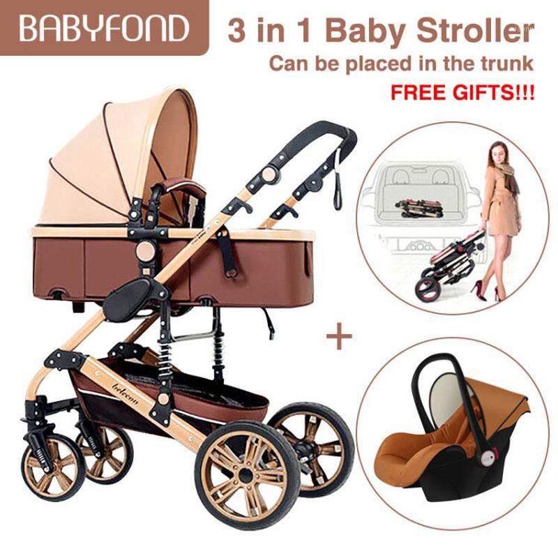 

baby stroller 3 in 1 in 1 baby carriage collapsible two-way pram four-wheel absorber stroller1